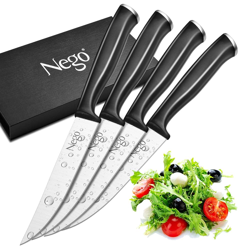 Steak Knives Nego - 4 Piece Steak Knife Set, 4.5 Inch Edge